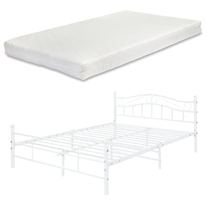 Cadre De Lit Double Florenz avec matelas Plusieurs tailles et couleurs [en.casa]