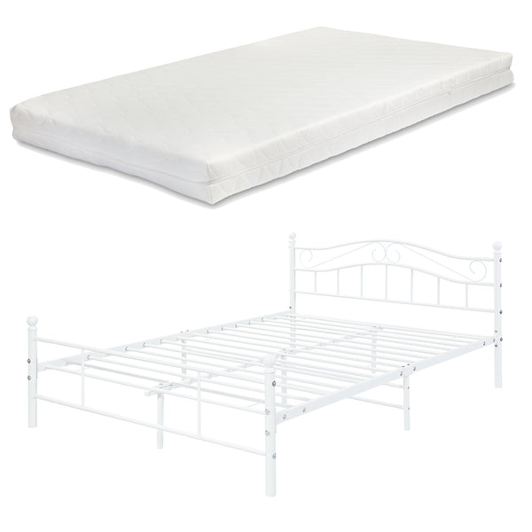 Cadre De Lit Double Florenz avec matelas Plusieurs tailles et couleurs [en.casa]