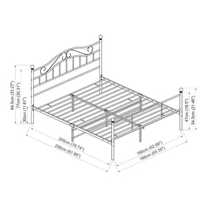 Cadre De Lit Double Florenz avec matelas Plusieurs tailles et couleurs [en.casa]
