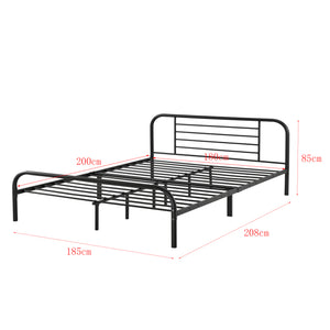 Cadre de Lit Atammik en Métal Matelas Plusieurs tailles Noir [neu.haus] [en.casa]