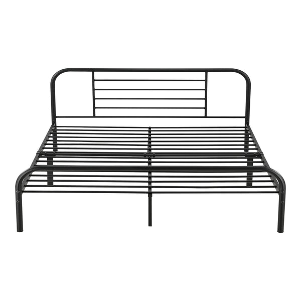 Cadre de Lit Atammik en Métal Matelas Plusieurs tailles Noir [neu.haus] [en.casa]