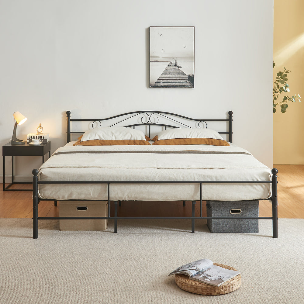 Lit en métal Florenz avec matelas [en.casa] - premiumXL
