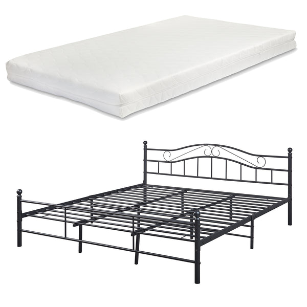 Cadre De Lit Double Florenz avec matelas Plusieurs tailles et couleurs [en.casa]