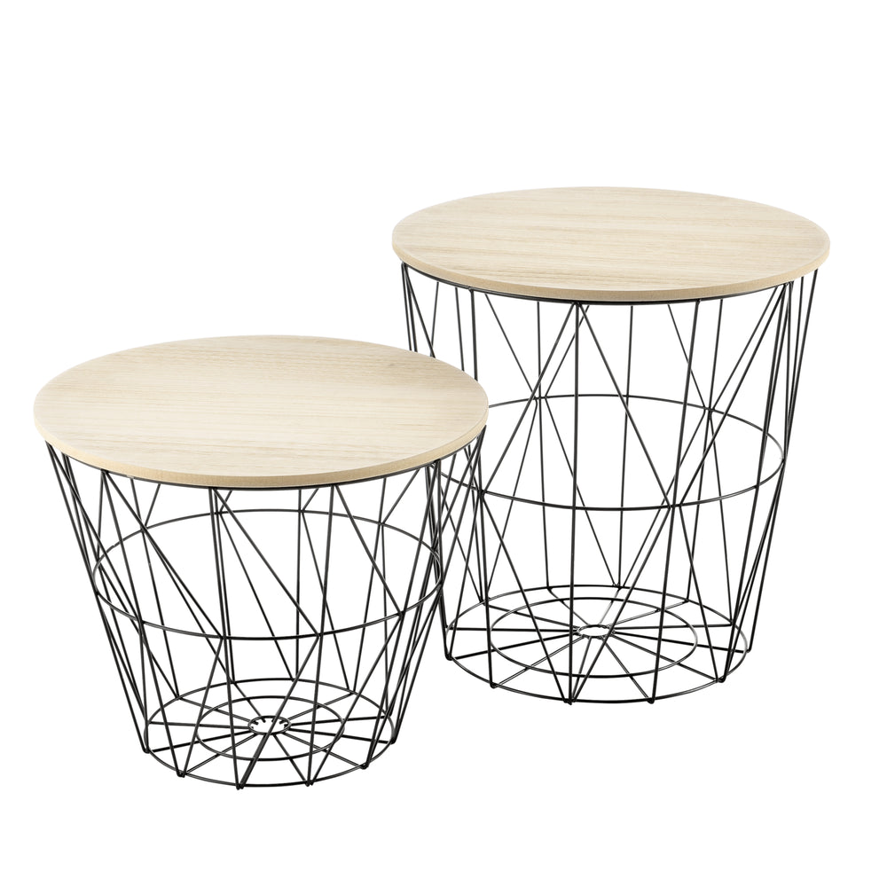 Table d’appoint panier en métal Codogno lot de 2 en différentes couleurs en.casa - premiumXL