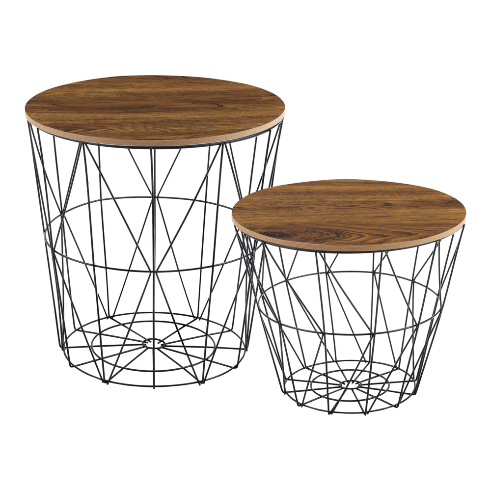 Table d’appoint panier en métal Codogno lot de 2 en différentes couleurs en.casa - premiumXL