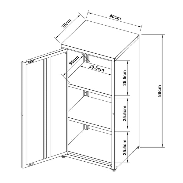 Armoire métallique Burlöv acier 88 x 40 x 35 cm [en.casa]