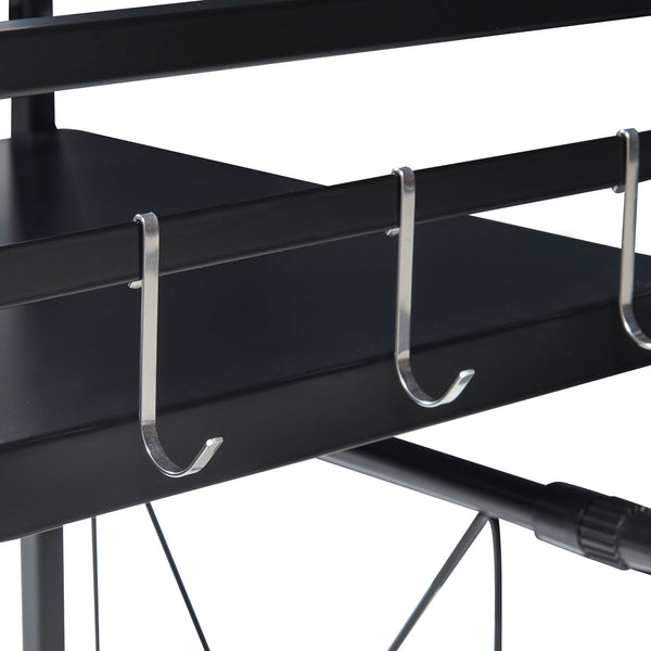 Étagère de cuisine Sorsele réglable Noir [en.casa]