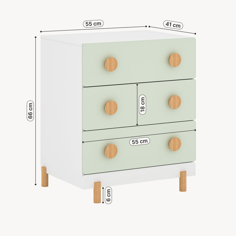 Croquis coté Commode enfant Vaarentaa [en.casa]