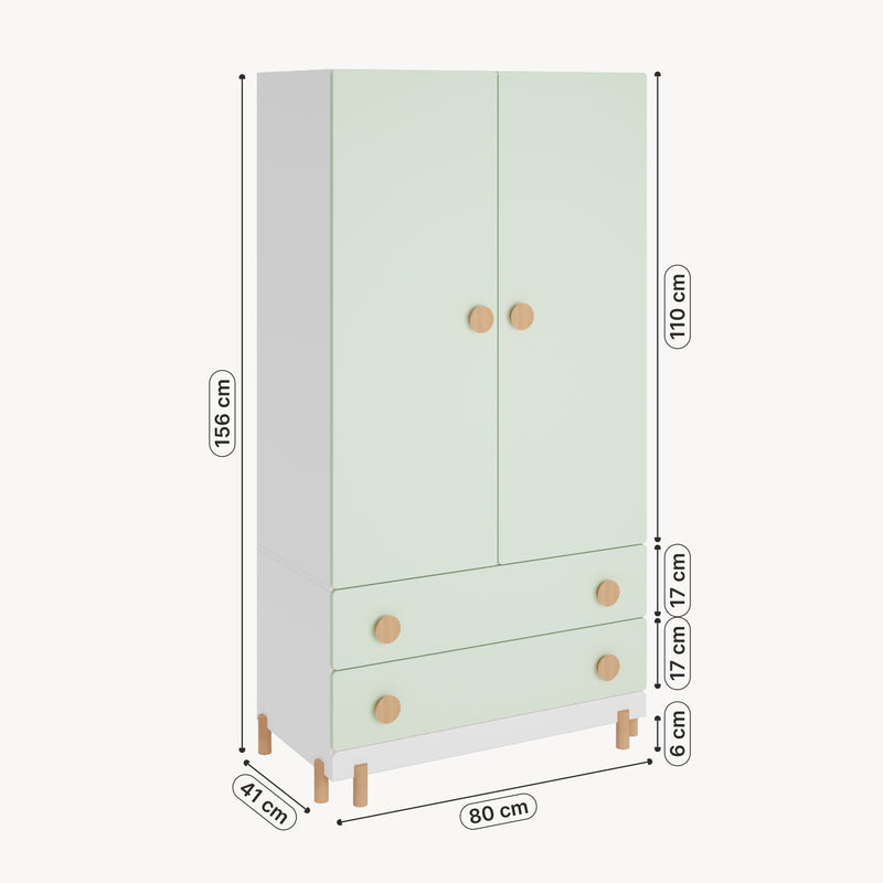 Croquis coté Armoire enfant Vaarentaa [en.casa]