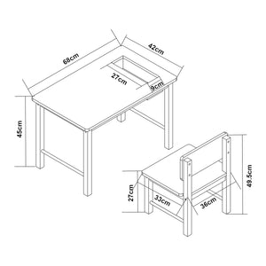 Bureau d'enfant avec chaise Skjåk [en.casa]