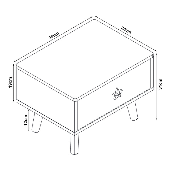 Table de chevet pour enfants Sandnes 31x38x30 cm [en.casa]