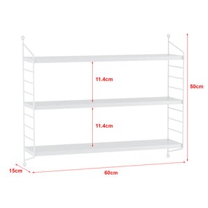 Étagère murale Strängnäs à 3 niveaux réglables 50 x 60 x 15 cm [en.casa]