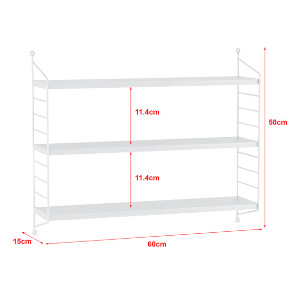 Étagère murale Strängnäs à 3 niveaux réglables 50 x 60 x 15 cm [en.casa]