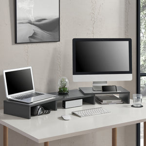 Monitorständer Vilppula 79x27x10,5cm in versch. Farben [en.casa] - premiumXL