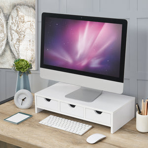 Support d'écran Ruovesi 12x51x25cm blanc [en.casa] - premiumXL