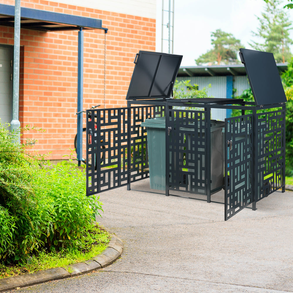 Habillage de poubelle Bernalda acier anthracite [casa.pro]