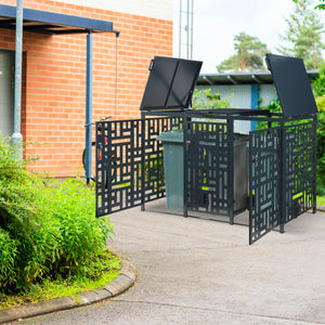 Habillage de poubelle Bernalda acier anthracite [casa.pro]