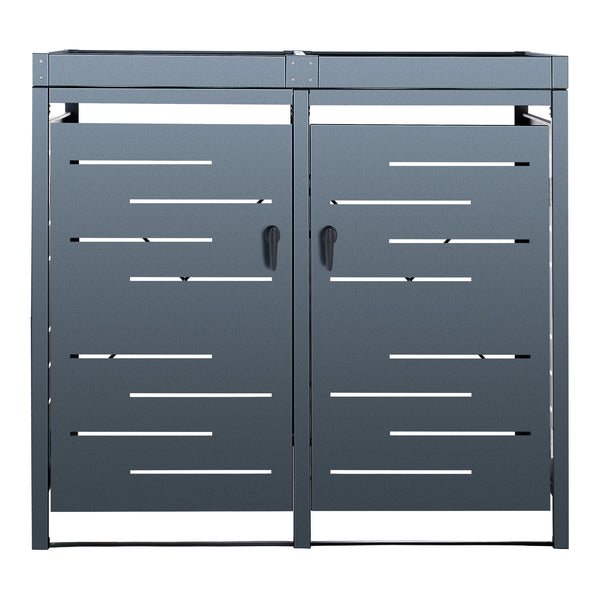 Cache poubelle extérieur Salchig acier galvanisé tailles différentes [en.casa]