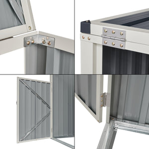 Boîte à poubelles Tarbek pour 1/2/3/4 poubelles en acier galvanisé anthracite en différentes tailles [en.casa]