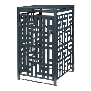 Cache-poubelle Bernalda acier galvanisé anthracite casa.pro