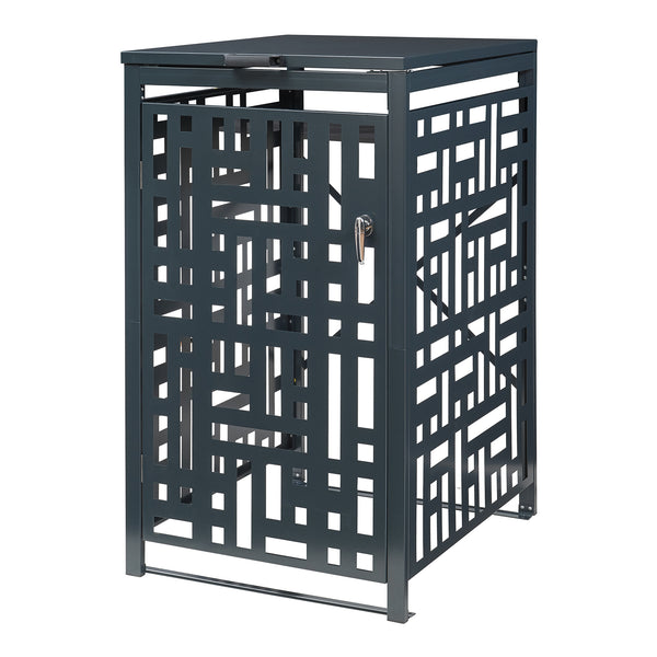 Cache-poubelle Bernalda acier galvanisé anthracite casa.pro