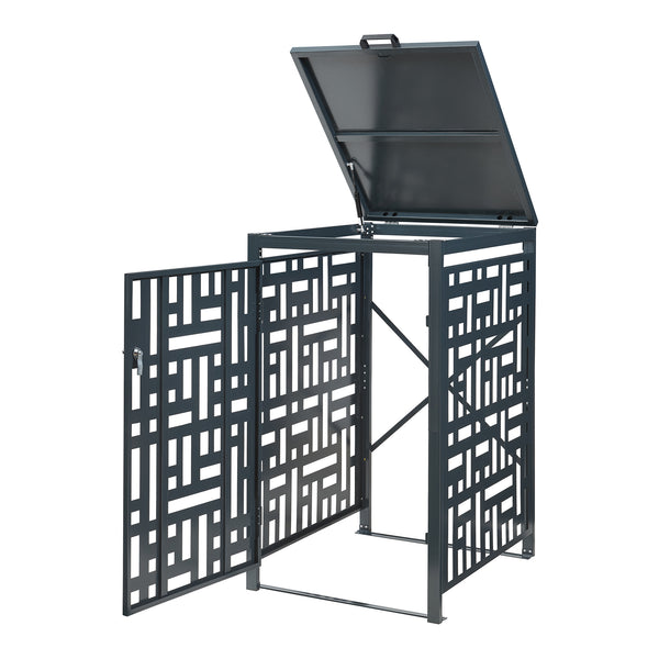 Cache-poubelle Bernalda acier galvanisé anthracite casa.pro