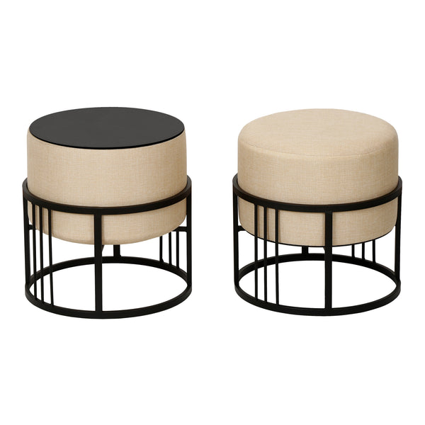 Lot de 2 poufs empilables Tas multifonctionnel [en.casa]