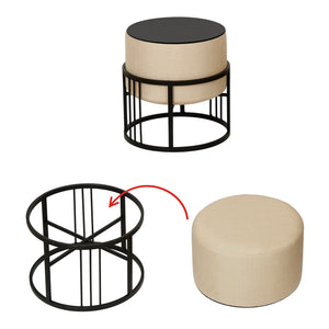 Lot de 2 poufs empilables Tas multifonctionnel [en.casa]