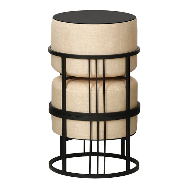 Lot de 2 poufs empilables Tas multifonctionnel [en.casa]