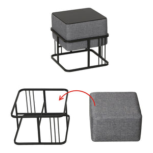 Lot de 2 poufs empilables Tas multifonctionnel [en.casa]