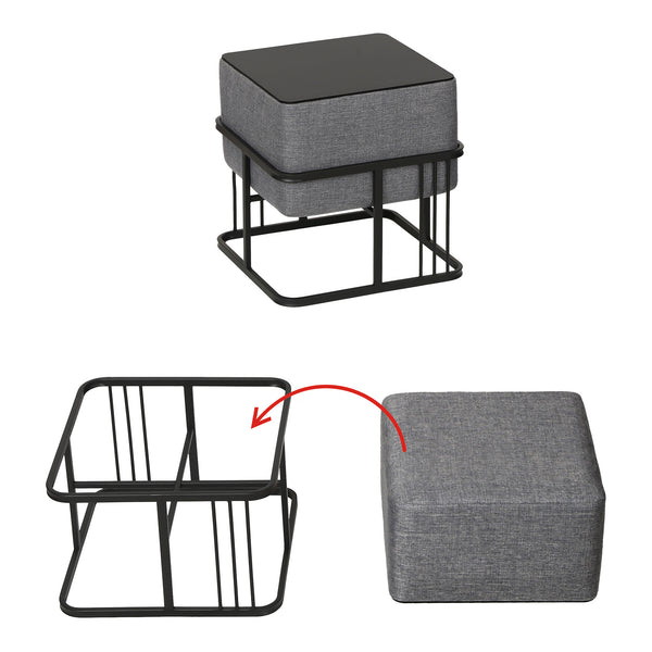 Lot de 2 poufs empilables Tas multifonctionnel [en.casa]