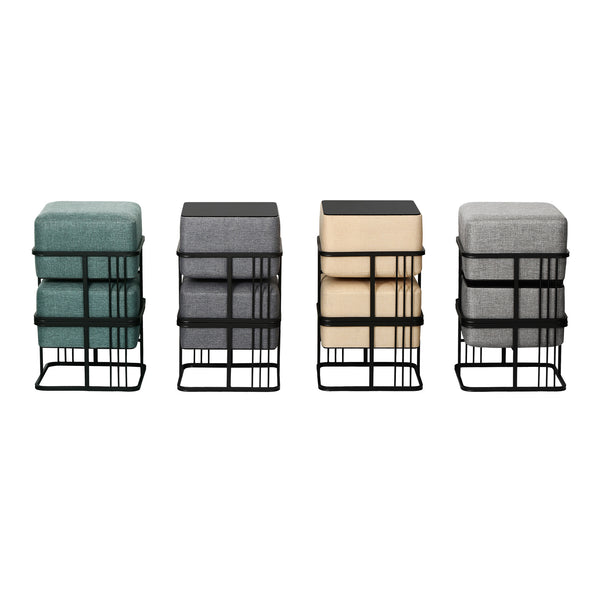 Lot de 2 poufs empilables Tas multifonctionnel [en.casa]