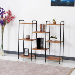 Étagère Birkerød avec 8 surfaces de rangement 100 x 110 x 30 cm Noir / Aspect noyer [en.casa]