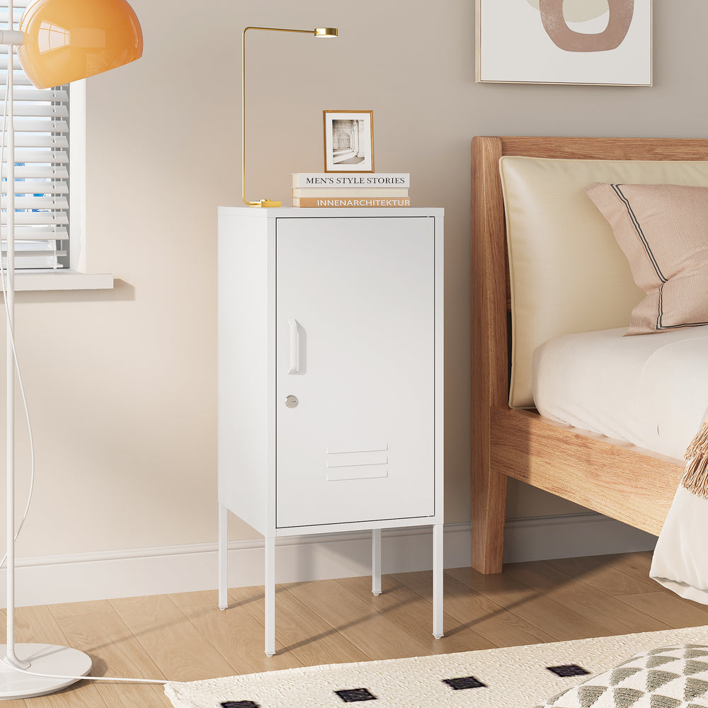 Table de nuit Hausjärvi 82x35x35 cm Poignée de porte à gauche Acier [en.casa]