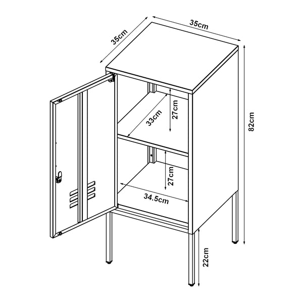 Table de chevet Hausjärvi acier 82 x 35 x 35 cm [en.casa]