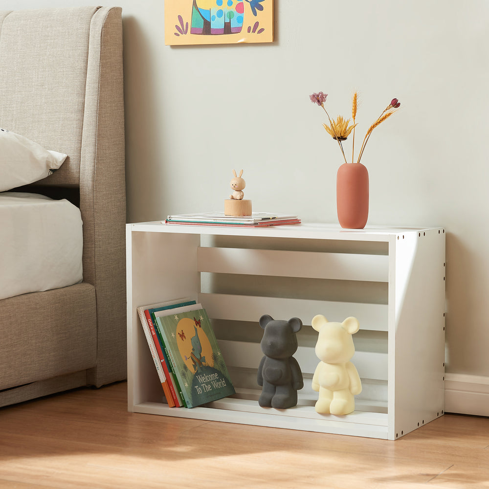 Beistelltisch Rønde 43x64x33 cm Weiß [en.casa] - premiumXL