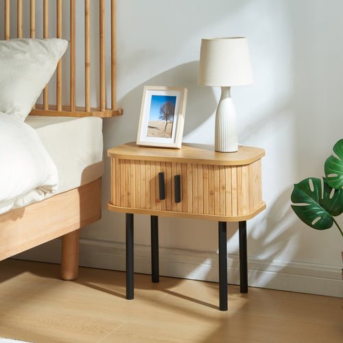 Table d'appoint Tvedestrand 48x30x45 cm Couleur bois/Noir [en.casa]