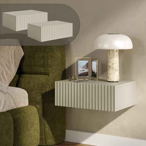 Lot de 2 tables de chevet murales Nand [en.casa]