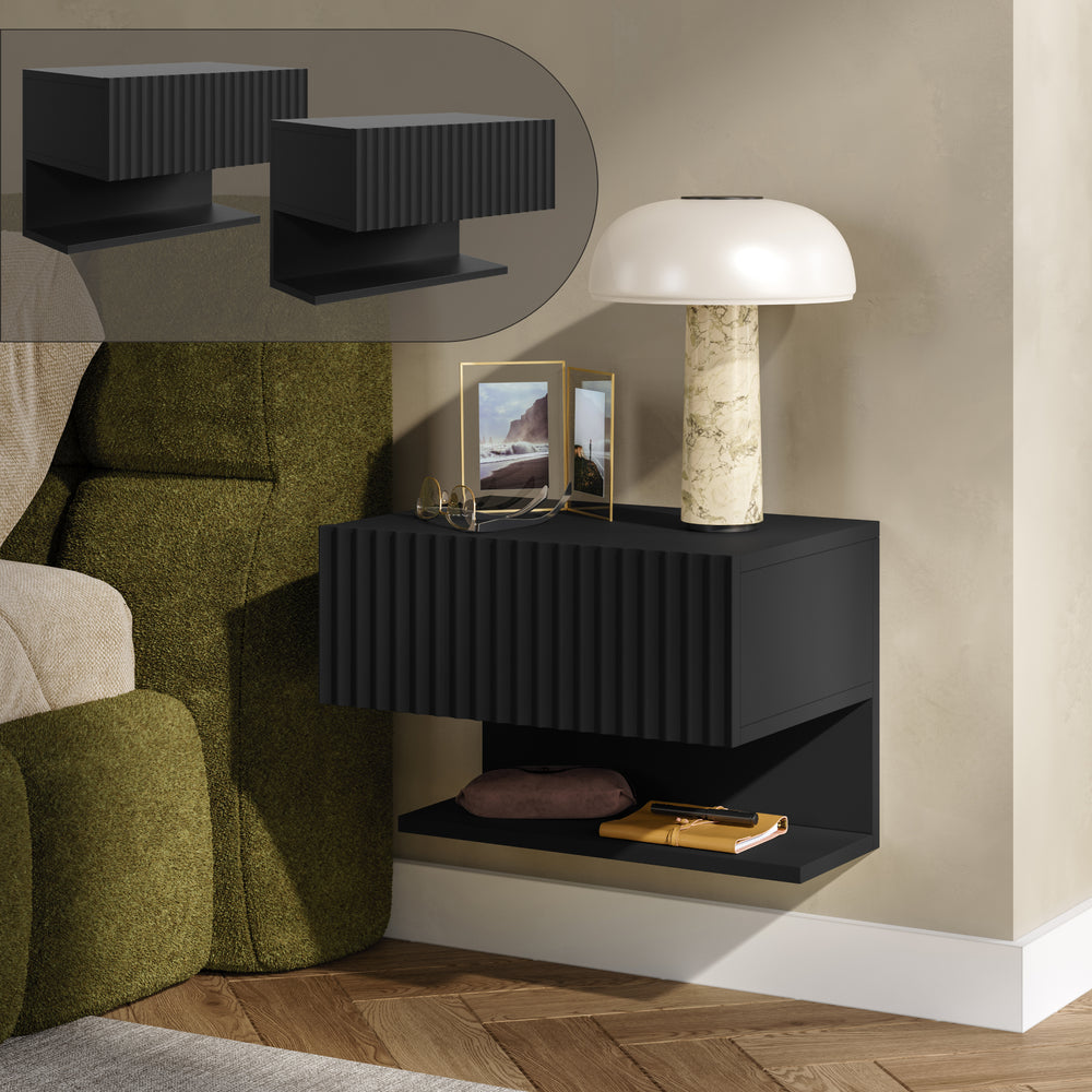 Lot de 2 tables de chevet murales Nand [en.casa]