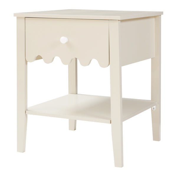 Table de chevet Luspoo 50 x 40 x 40 cm blanc crème [en.casa] 