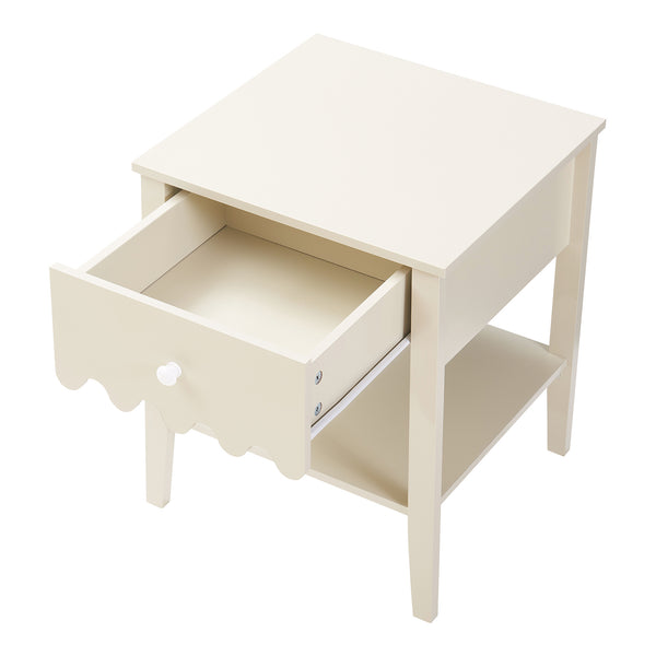 Table de chevet Luspoo 50 x 40 x 40 cm blanc crème [en.casa] 