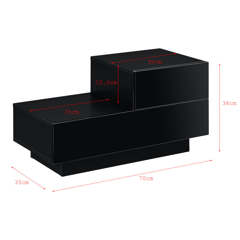 Croquis coté Table de Nuit Sebokeng Petit Tiroir Côté Droite 38 x 70 x 35 cm [en.casa]