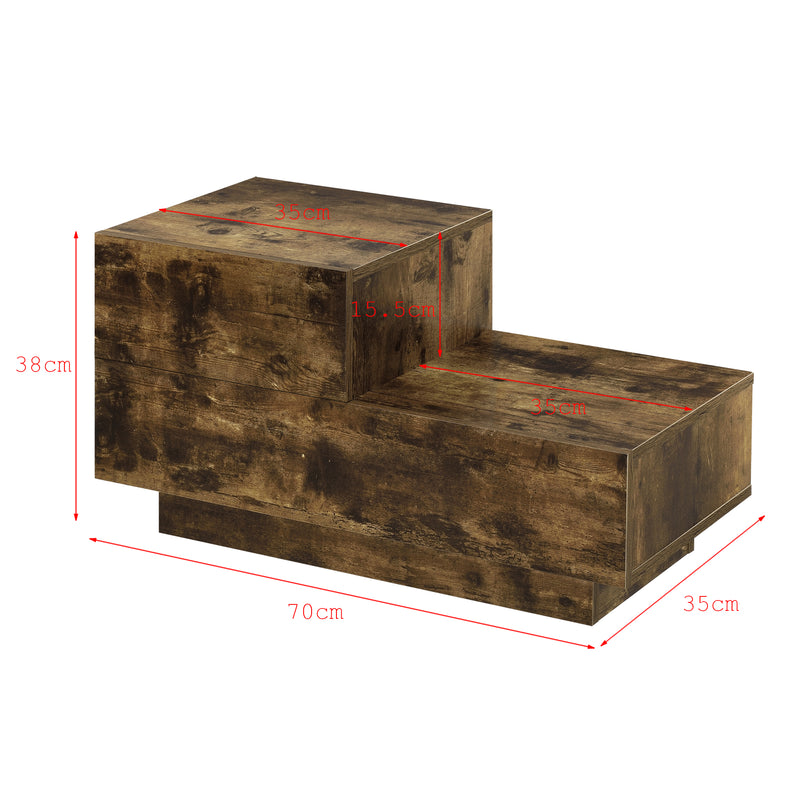 Croquis coté Table de Nuit Sebokeng Petit Tiroir Côté Gauche 38 x 70 x 35 cm [en.casa]