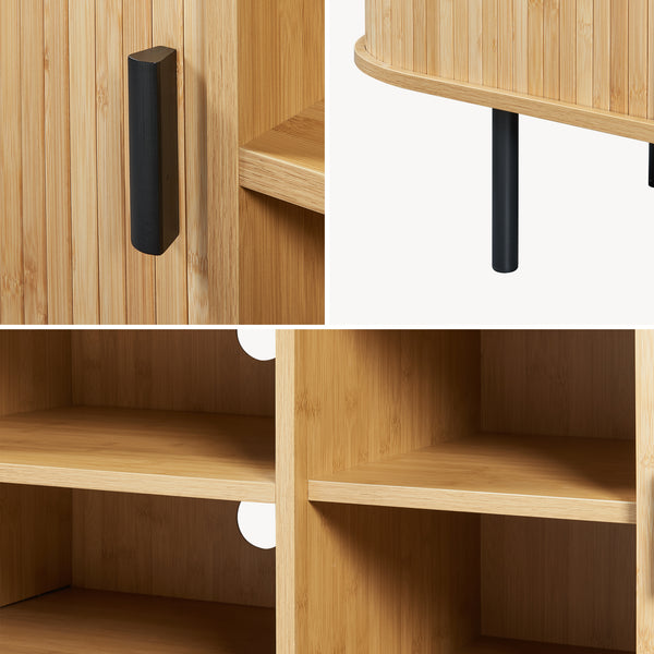Meuble TV Tvedestrand bamboo 140 x 40 x 55 cm [en.casa]

