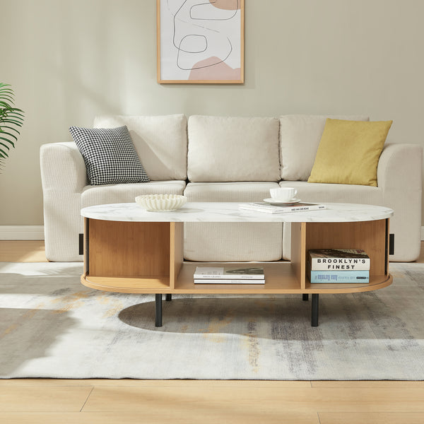 Table basse Tvedestrand 120 x 55 x 40 cm bambou [en.casa]