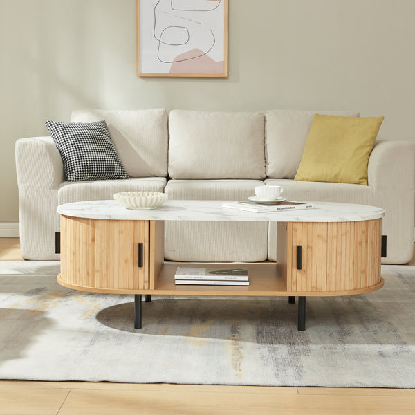 Table basse Tvedestrand 120 x 55 x 40 cm bambou [en.casa]