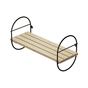Étagère murale Oulu métal bois de pin noir naturel [en.casa]