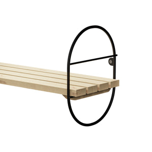 Étagère murale Oulu métal bois de pin noir naturel [en.casa]