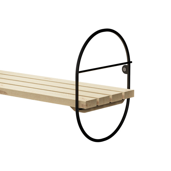 Étagère murale Oulu métal bois de pin noir naturel [en.casa]