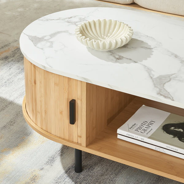 Table basse Tvedestrand 120 x 55 x 40 cm bambou [en.casa]